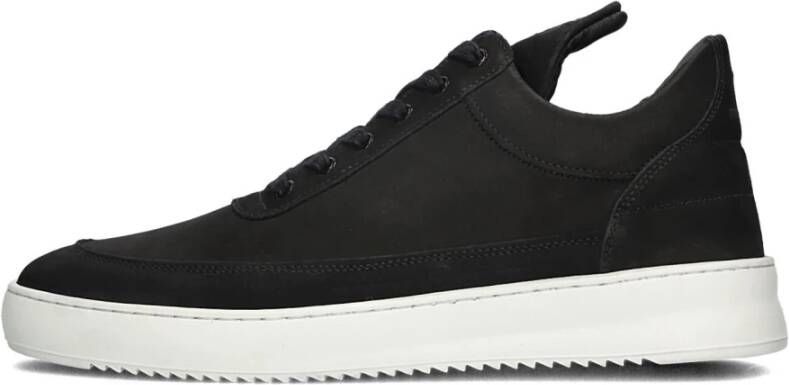 Filling Pieces Zwarte lage Nubuck sneakers Black Heren