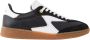 Filling Pieces Zwarte leren sneakers Ronde neus Wit logo Black Dames - Thumbnail 1