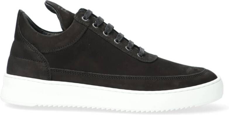 Filling Pieces Zwarte Suède Lage Top Sneakers Black Heren