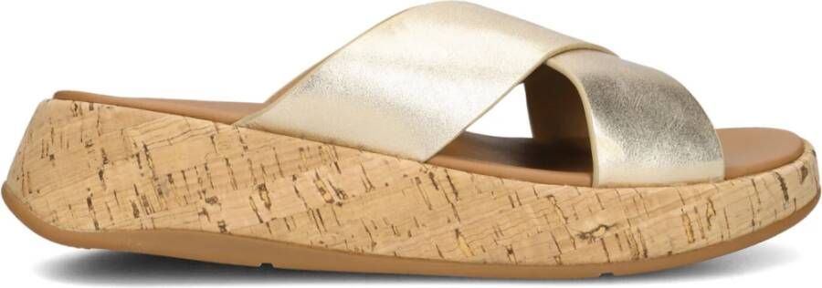 FITFLOP Slippers Dames Ft8 Maat: 36 Materiaal: Leer Kleur: Goud