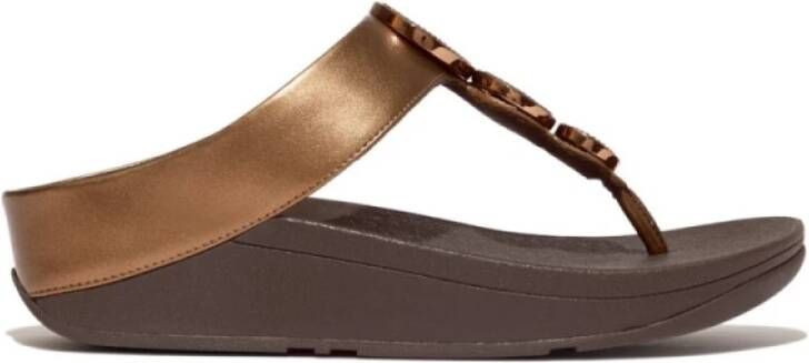 FitFlop Stijlvolle Halo Sandalen Brown Dames