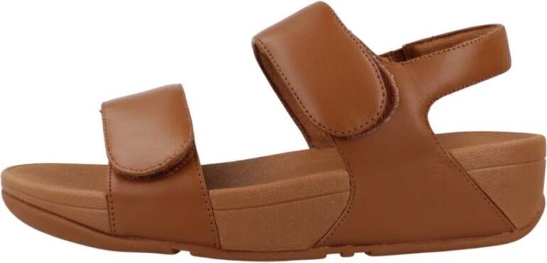 FitFlop Verstelbare Leren Platte Sandalen Brown Dames