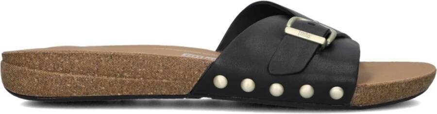 FitFlop Zwarte Leren Dames Slippers Black Dames