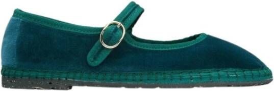 Flabelus Comfortabele Mary Jane Schoenen Green Dames