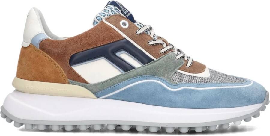 Floris van Bommel Blauwe Lage Top Heren Sneakers Multicolor Heren