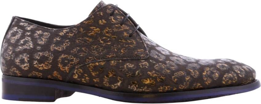 Floris van Bommel Bruine Reptielenprint Leren Schoenen Brown Heren