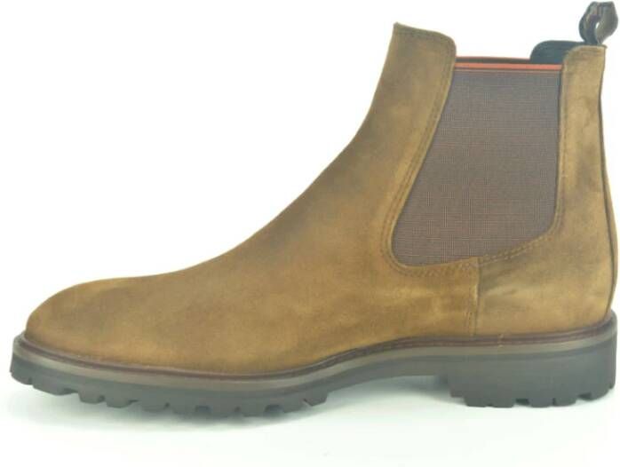 Floris van Bommel Cognac Daim ChelseaBoot Bruin Heren