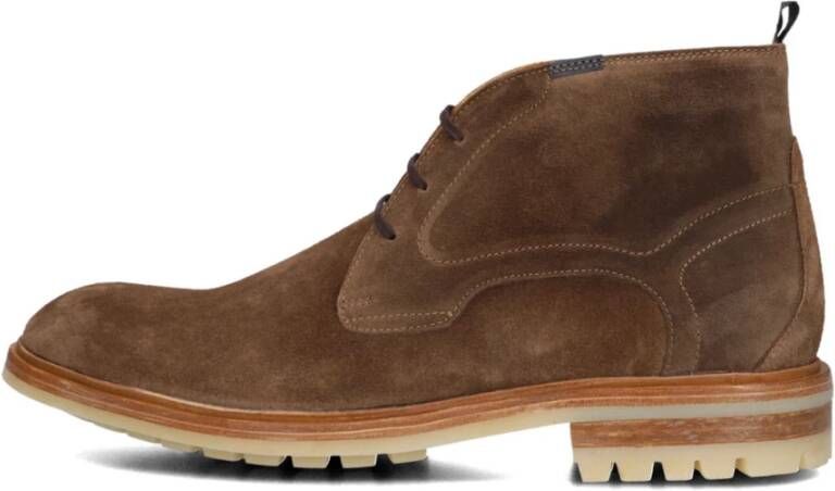 Floris van Bommel Elegante Suède Veterschoenen Brown Heren