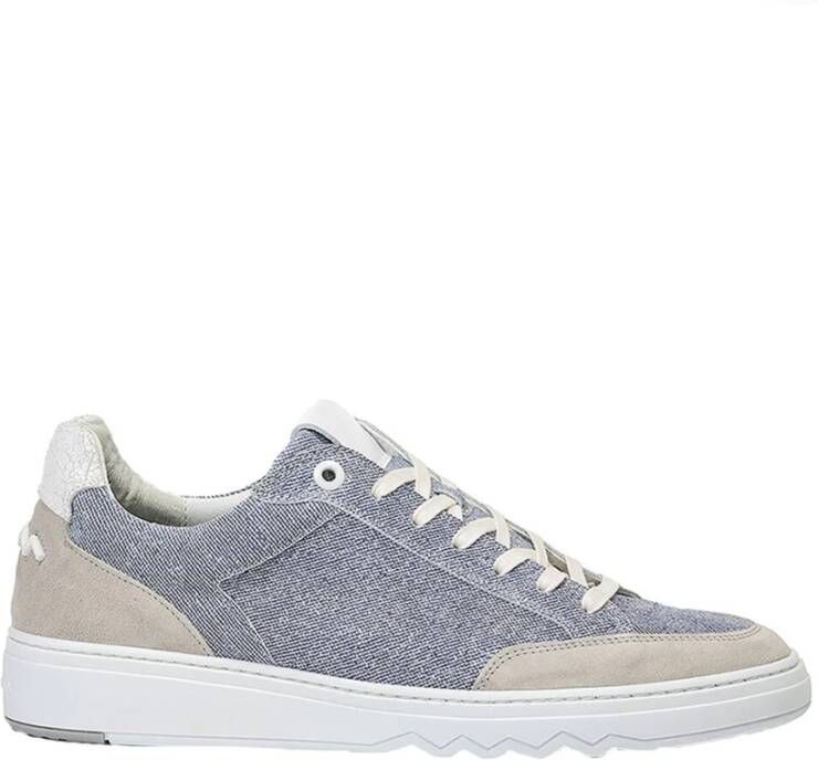 Floris van Bommel Geprint Suede Sneakers voor Mannen Blue Heren