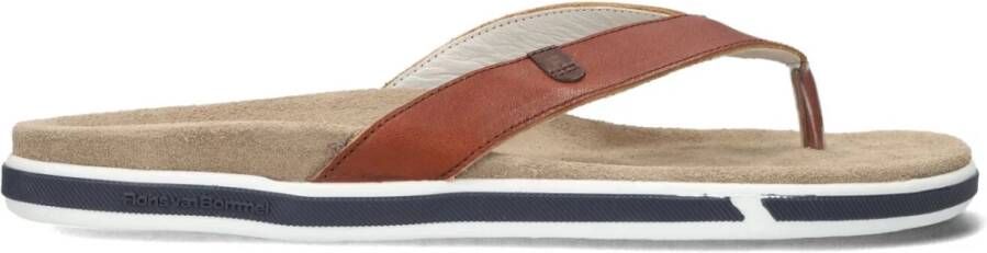 Floris van Bommel Heren Leren Slippers Brown Heren