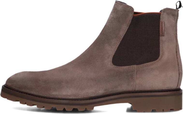 Floris van Bommel Taupe Suede Chelsea Boots Sfm-60018 Brown Heren