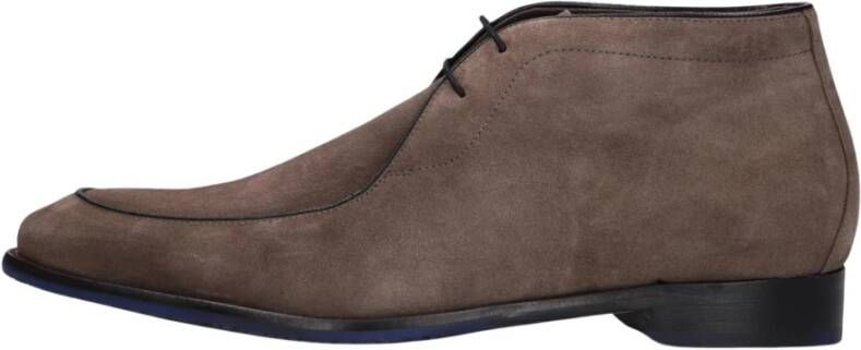 Floris van Bommel Taupe Suède Veterschoenen Brown Heren