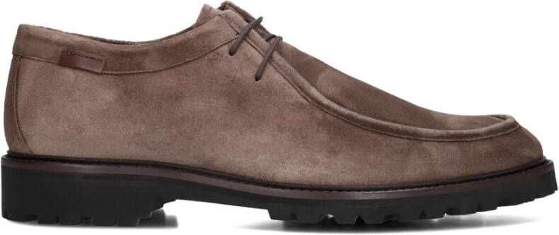 Floris van Bommel Taupe Suède Veterschoenen Sfm-40015 Brown Heren