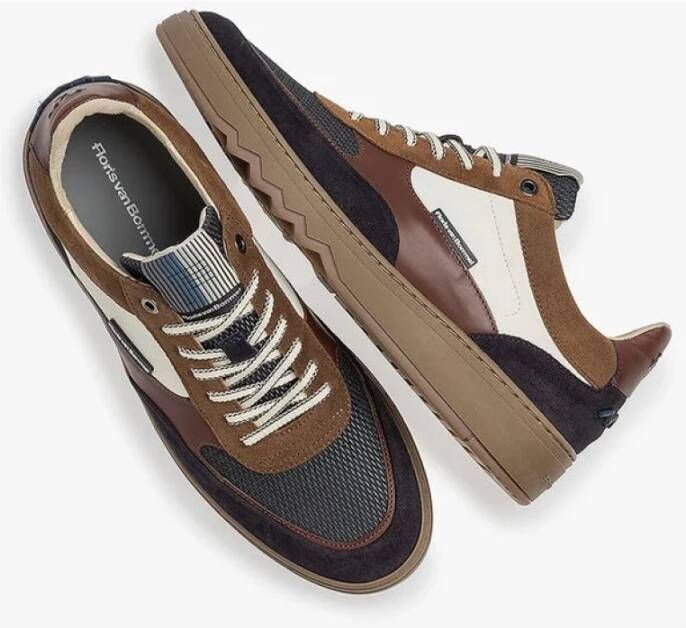 Van Bommel Cognac Sneaker met Zigzag Patroon Multicolor Heren