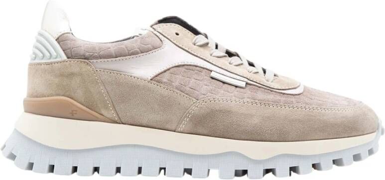 Van Bommel Taupe Suède Leren Sneaker Beige Dames