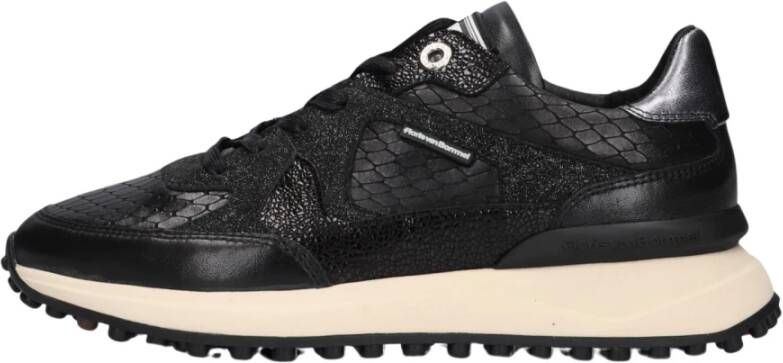 Floris van Bommel Zwarte lage sneakers met uniek design Black Dames