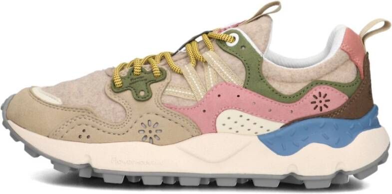 Flower Mountain Beige Lage Sneakers Yamano 3 Multicolor Dames