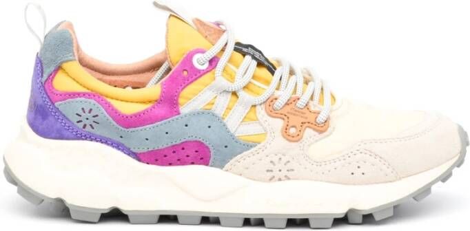 Flower Mountain Beige Suède en Stoffen Sneakers Multicolor Dames