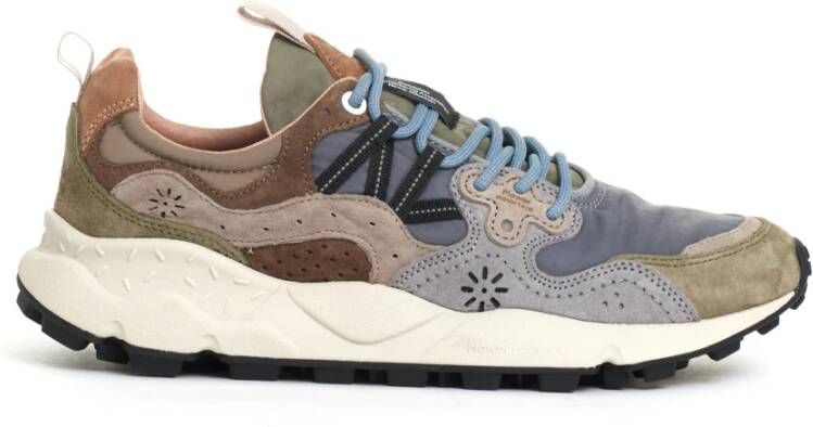 Flower Mountain Blauw Groen en Beige Sneakers Blue Heren