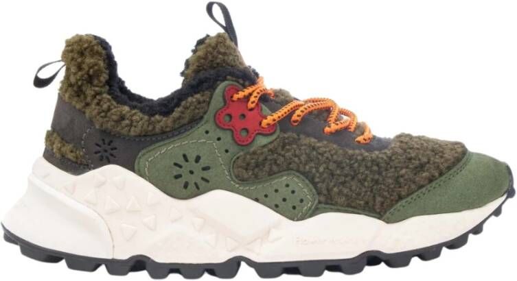 Flower Mountain Faux Shearling and Vegan Friendly Suede Sneakers Groen Dames