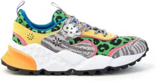 Flower Mountain Gedrukte Suède Sneakers met Kurken Binnenzool Multicolor Dames