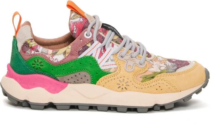 Flower Mountain Gele sneakers met bloemenstof Multicolor Dames