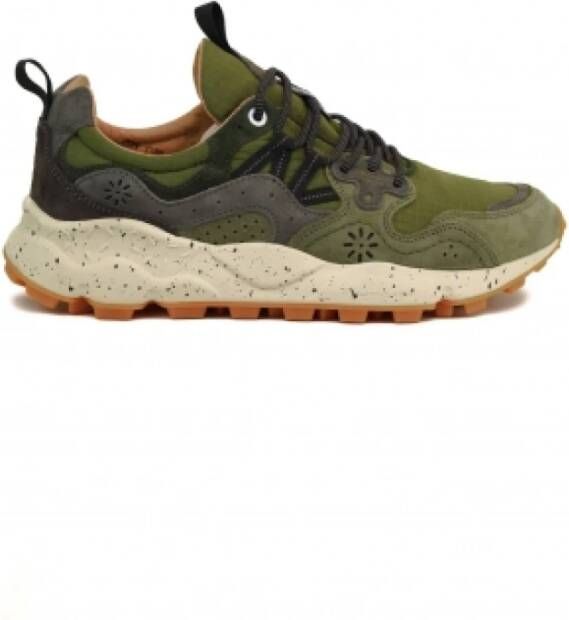 Flower Mountain Groene Suède en Stoffen Sneakers Green Heren