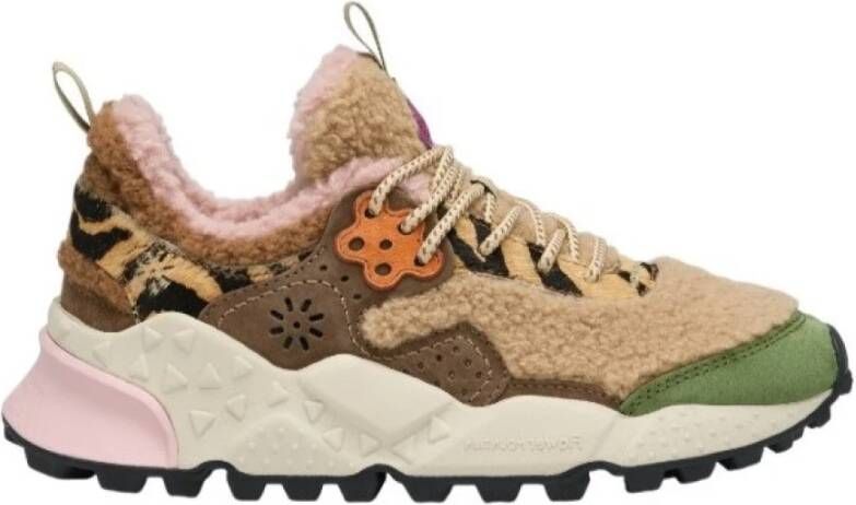 Flower Mountain Kleurrijke Shearling Sneakers met Kurken Binnenzool Multicolor Dames