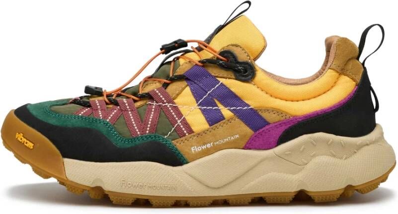 Flower Mountain Leather and technical fabric sneakers Iwano 2 UNI Multicolor Dames