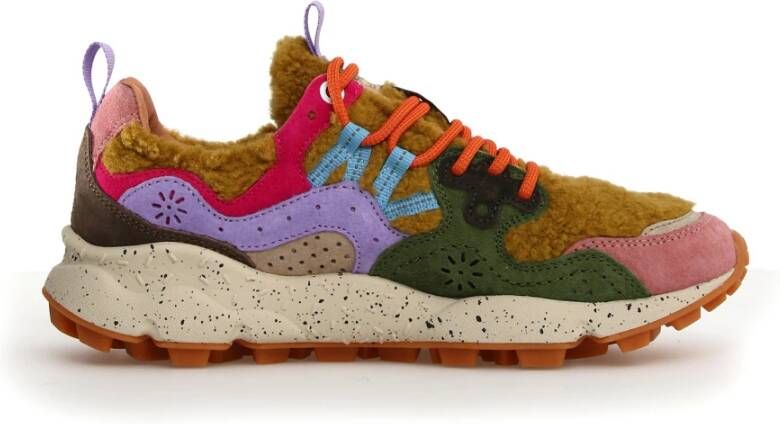 Flower Mountain Multicolor Sneakers met Lime Bontaccenten Multicolor Dames