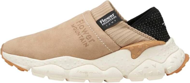 Flower Mountain Slip on suede and fabric sneakers Camp UNI Beige Unisex