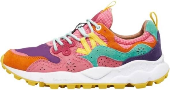 Flower Mountain Suede and technical fabric sneakers Yamano 3 Woman Orange Dames