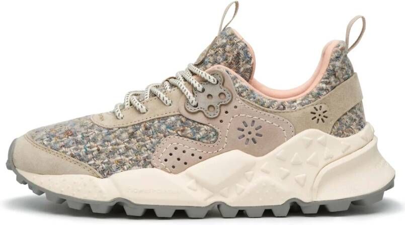 Flower Mountain Suede and fabric sneakers Kotetsu Woman Beige Dames