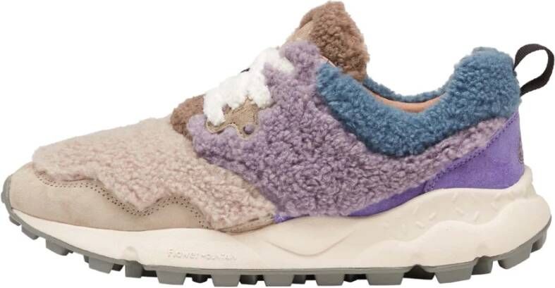 Flower Mountain Kleurrijke sneakers van bont en nubuck leer Multicolor Dames