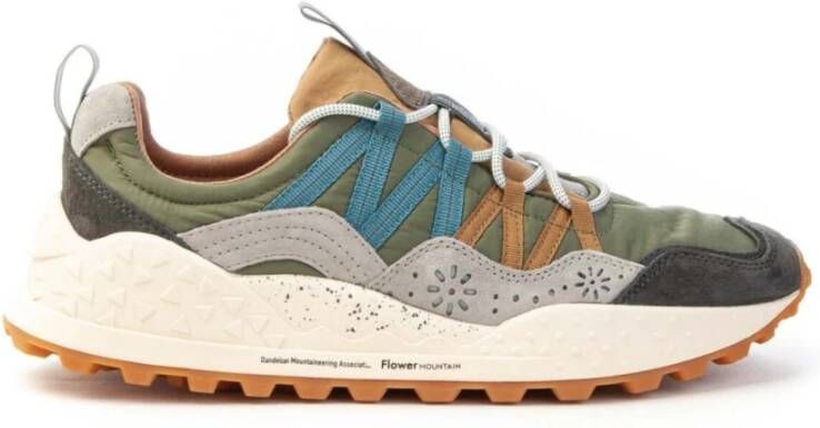 Flower Mountain Suede and technical fabric sneakers Washi MAN Green Heren