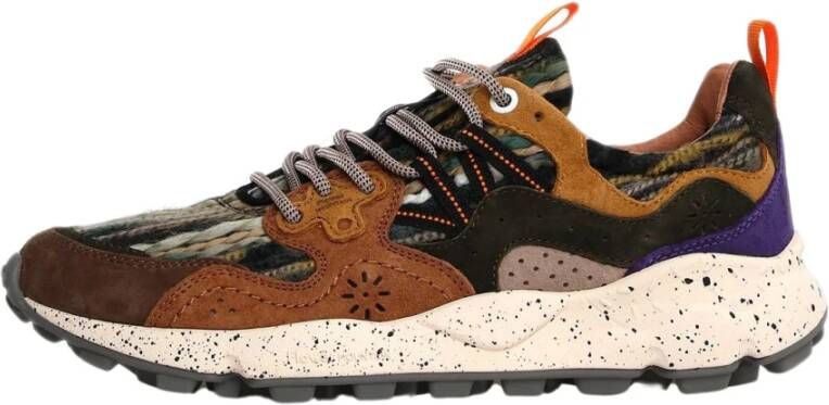 Flower Mountain Wollen Draad Sneakers Taupe Beige Militare Multicolor