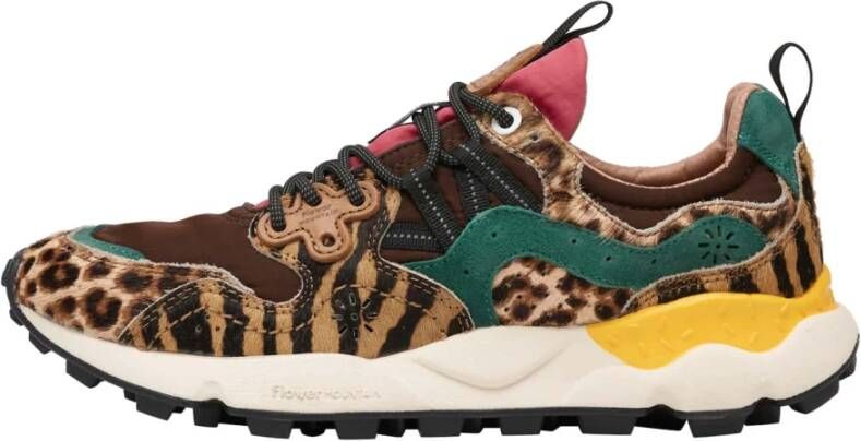 Flower Mountain Bruine Suède Sneakers met Kurken Binnenzool Multicolor Dames