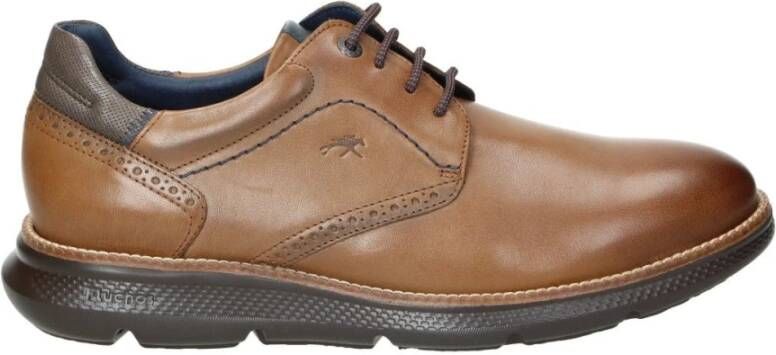 Fluchos Heren Casual Camel Leren Schoenen Brown Heren