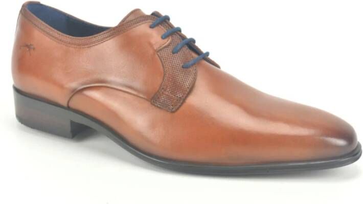 Fluchos Stijlvolle Cognac Print Geklede Schoenen Brown Heren