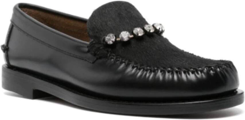 Forte Loafers met Kristaldecoratie Black Dames