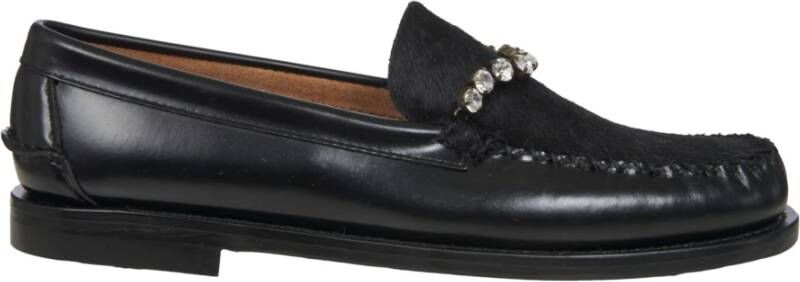 Forte Zwarte platte schoenen met strass Black Dames