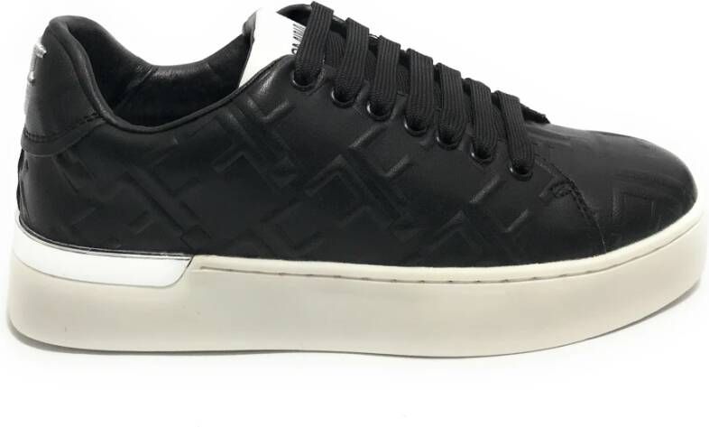 Fracomina Dames lage sneakers in zwart geëmbosseerd eco-leer Zwart Dames