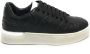 Fracomina Dames lage sneakers in zwart geëmbosseerd eco-leer Black Dames - Thumbnail 1