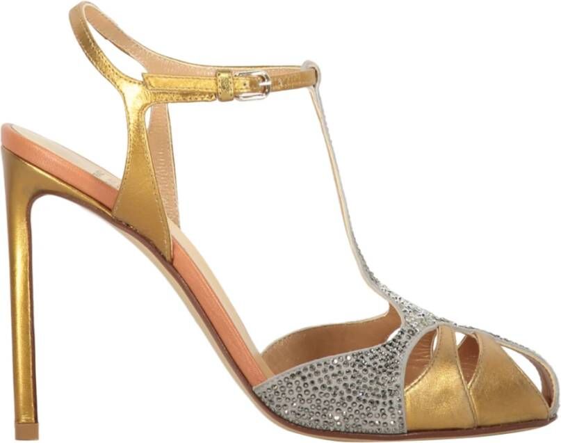 Francesco Russo Kristal Hakken Sandalen Yellow Dames