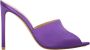 Francesco Russo Puntige Neus Leren Muiltjes Stiletto Hak Purple Dames - Thumbnail 1