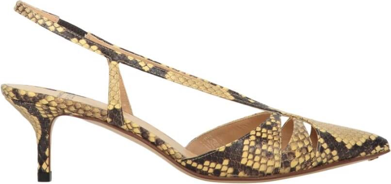 Francesco Russo Slangeprint Puntige Neus Slingback Pumps Multicolor Dames