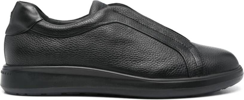 Fratelli Rossetti Italiaanse leren sneakers met rubberen zool Black Heren