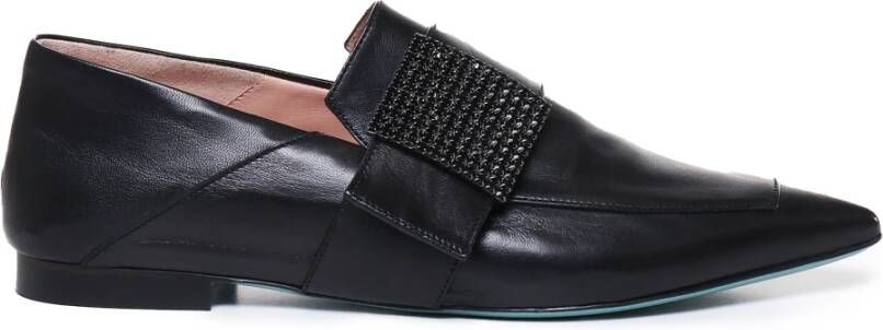 Fratelli Russo Zwarte loafers met heldere decoratie Black Dames