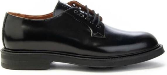 Frau Blauwe leren Derby schoenen Model 73S1 Black Heren