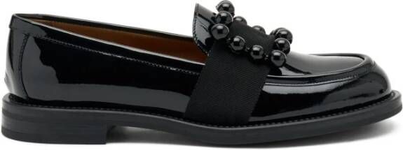 Frau Glanzende zwarte mocassin met accessoire Black Dames